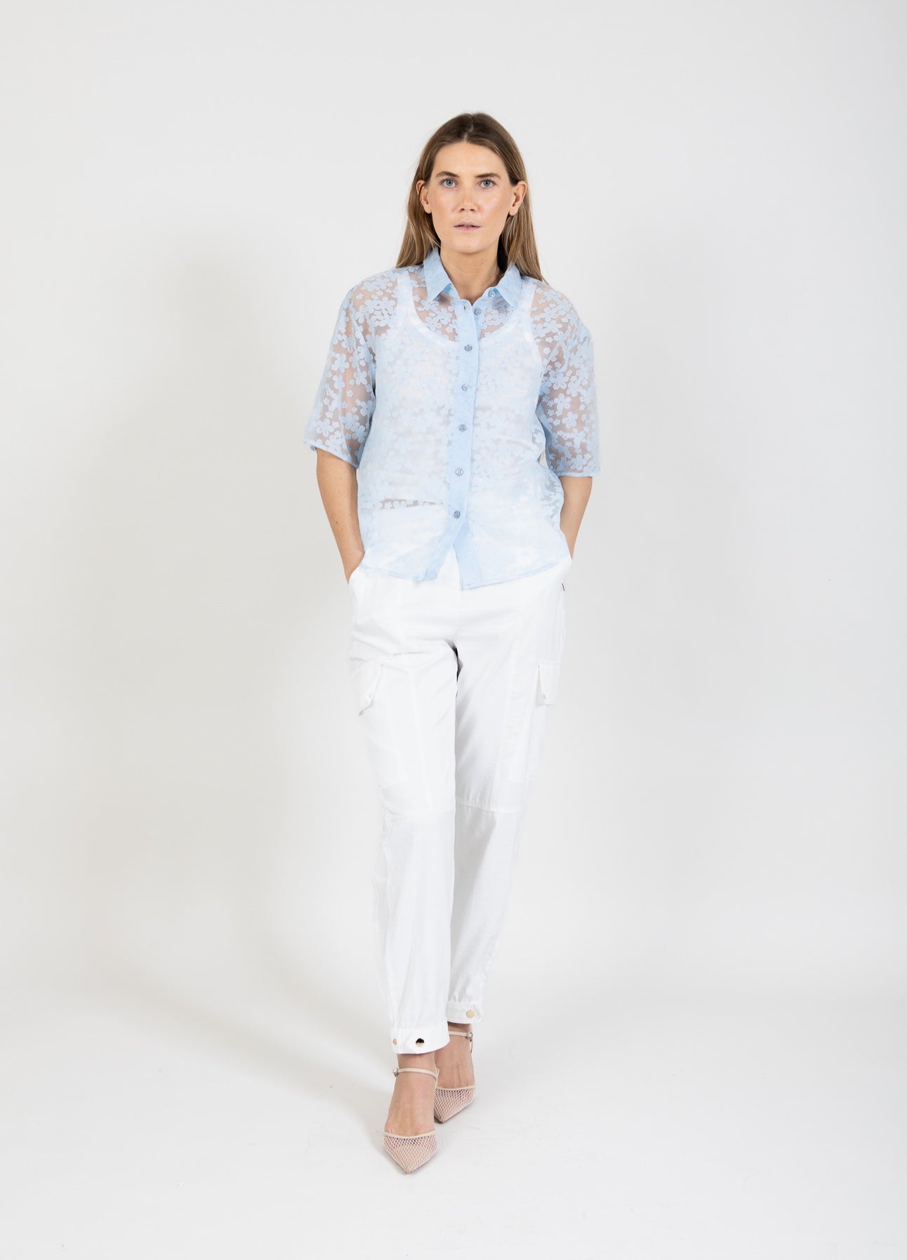 Coster Copenhagen CARGO-HOSE IN SCHIMMER - SILLE FIT Pants White - 200