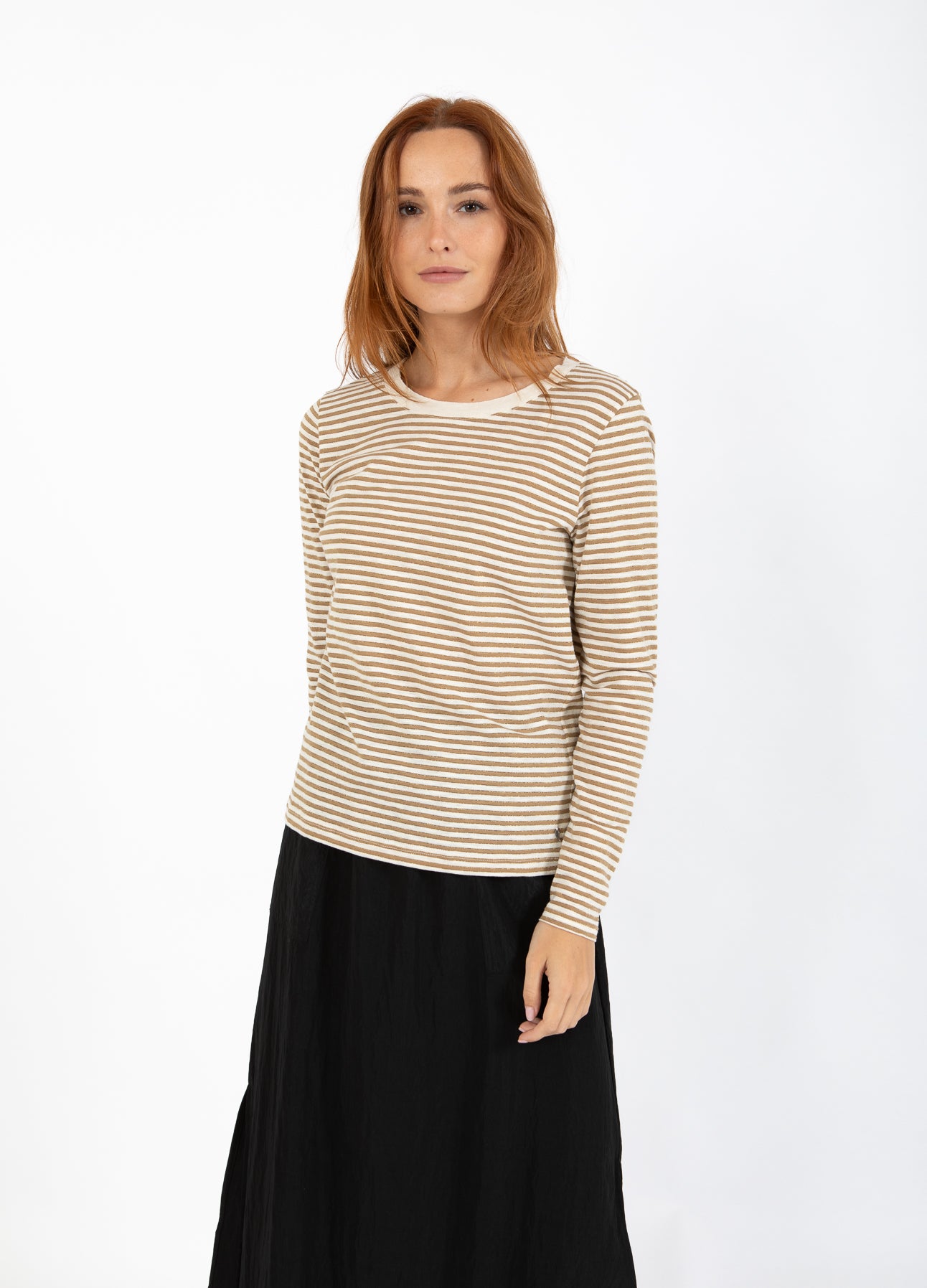 CC Heart CC HEART ANA GESTREIFTES LANGARM-T-SHIRT T-Shirt Cream/warm sand/gold lurex - 288