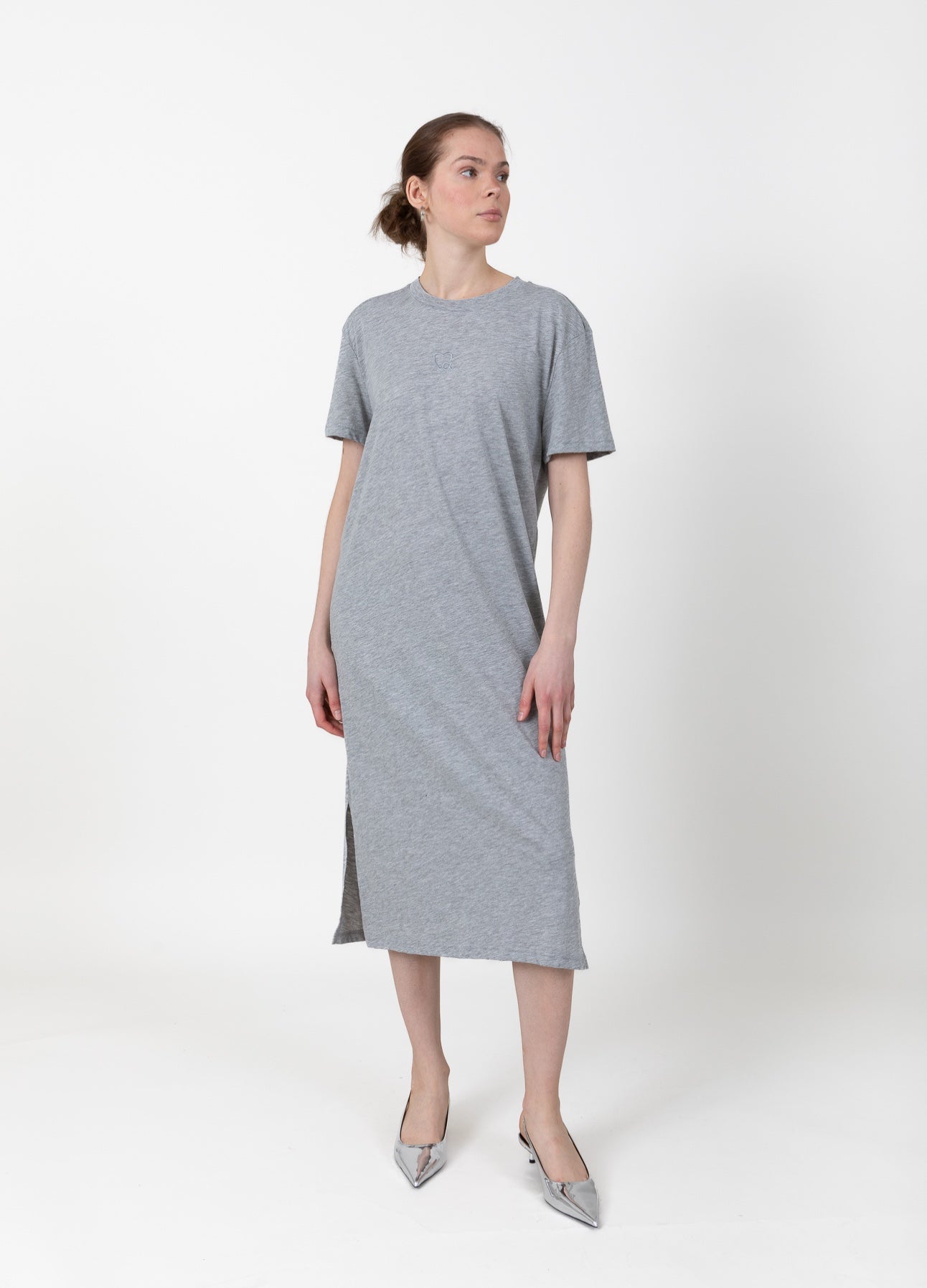 CC Heart CC HEART LOGO T-SHIRT KLEID Dress Light grey melange - 129