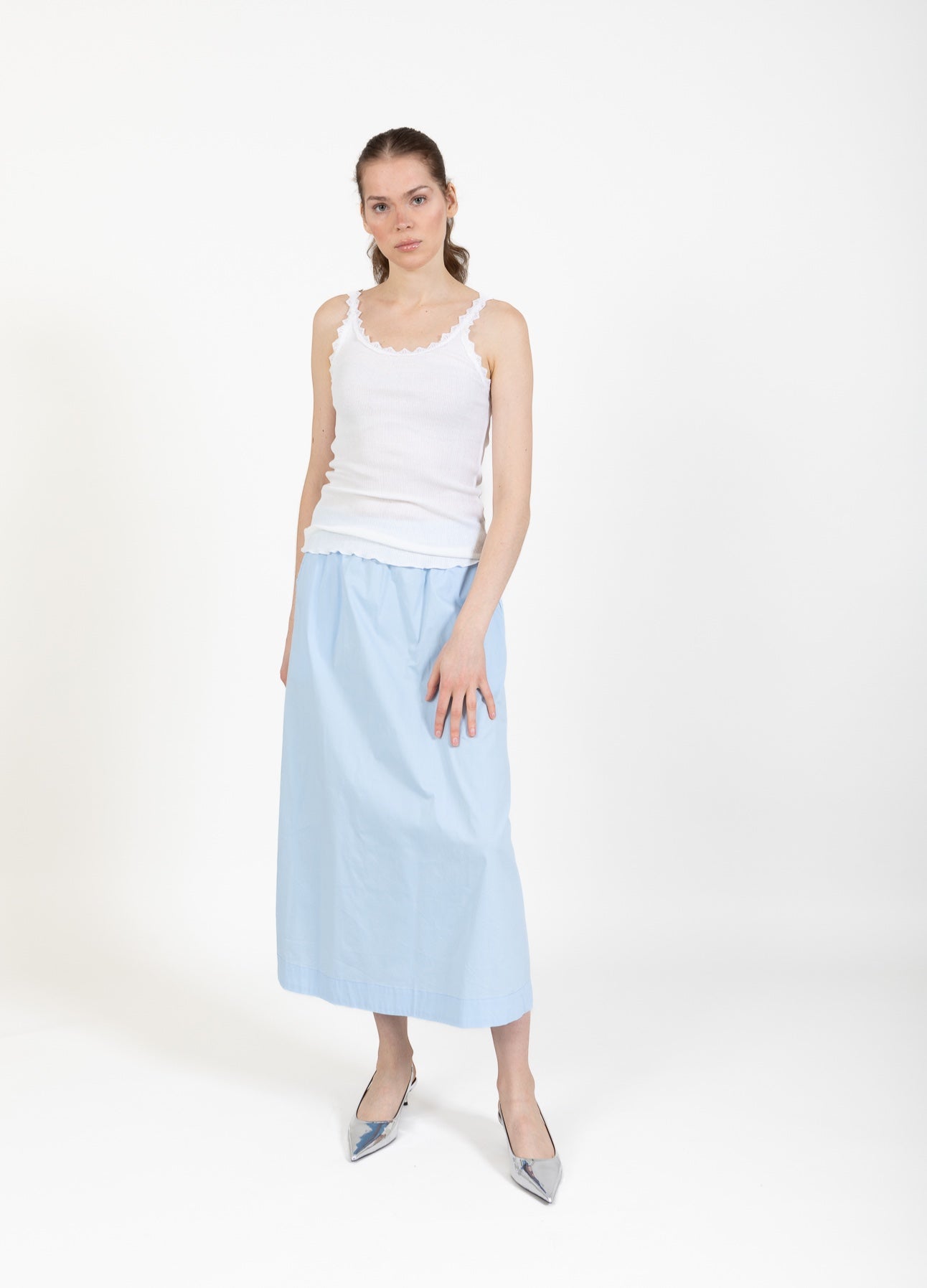 CC Heart CC HEART SEIDEN-TRÄGERTOP MIT SPITZE Top - Short sleeve White - 200