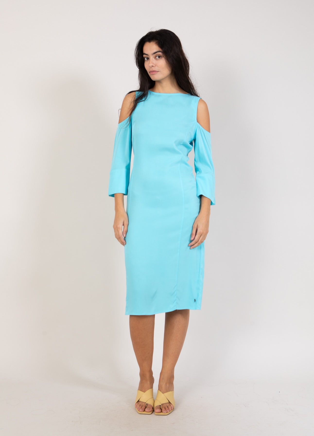 Coster Copenhagen KLEID MIT KNOPFDETAIL Dress Aqua blue - 585