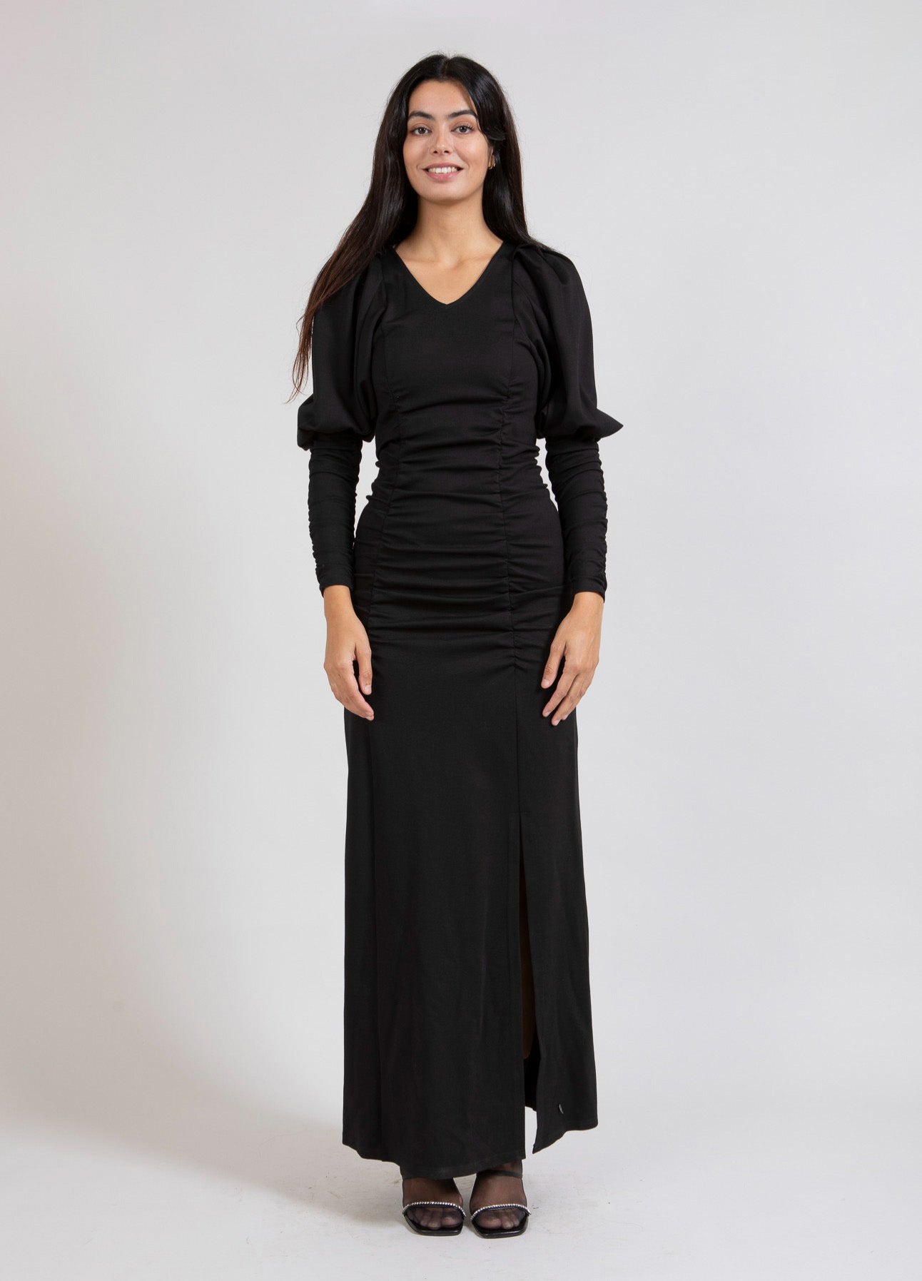 Coster Copenhagen  LANGES KLEID MIT WEITEN ÄRMELN Dress Black - 100