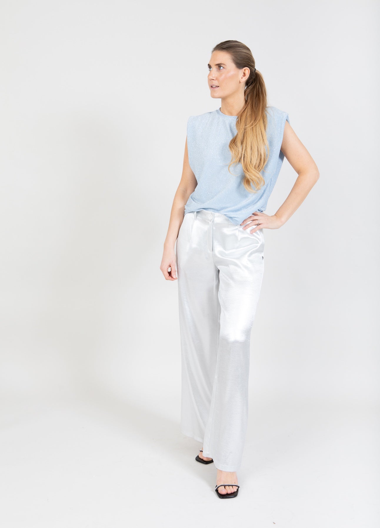 Coster Copenhagen OBERTEIL AUS LUREX Shirt/Blouse Ice blue - 582