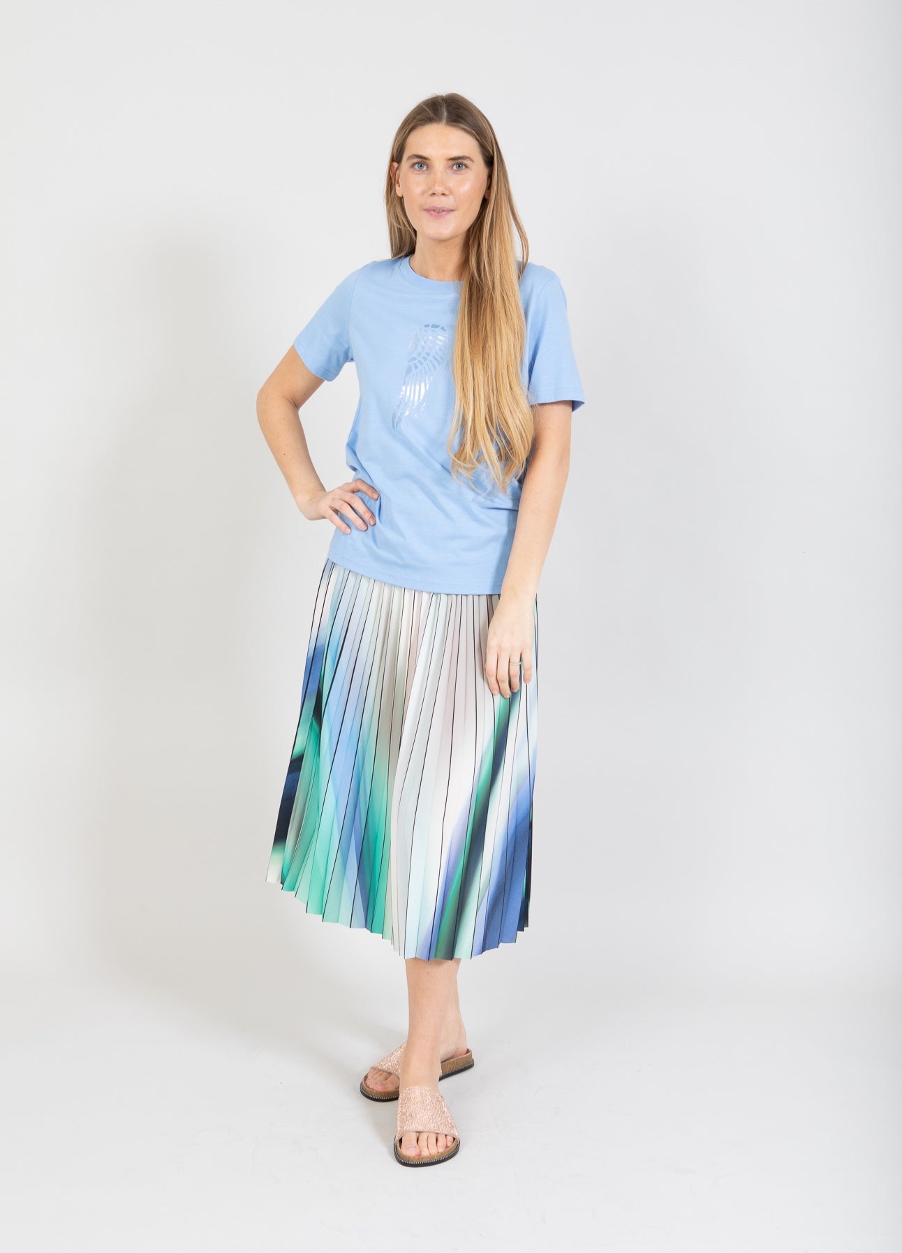 Coster Copenhagen PLISSEE-ROCK MIT DRUCK Skirt Gradiant Print - 946