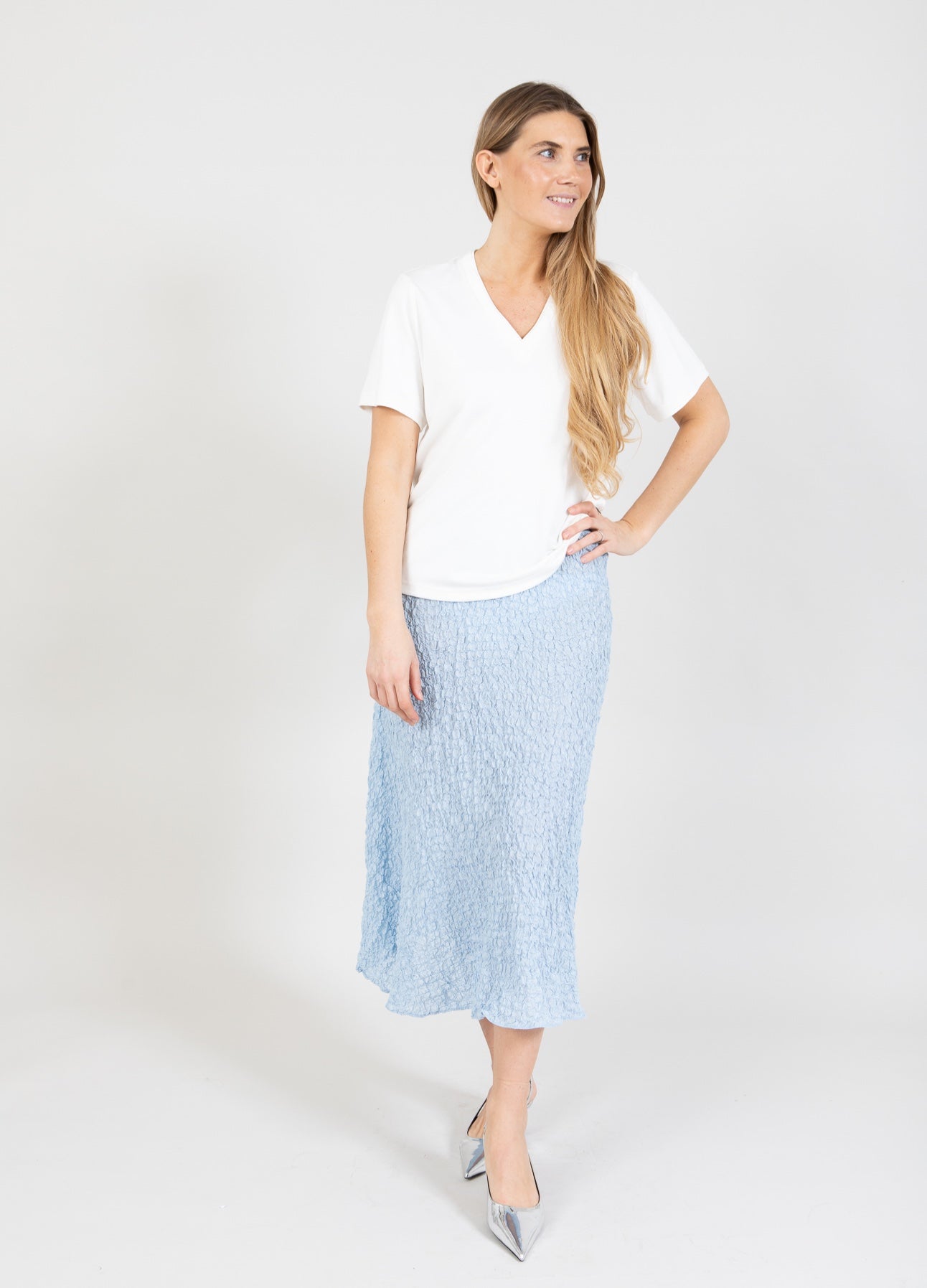 Coster Copenhagen ROCK IN KNITTEROPTIK Skirt Light blue - 248