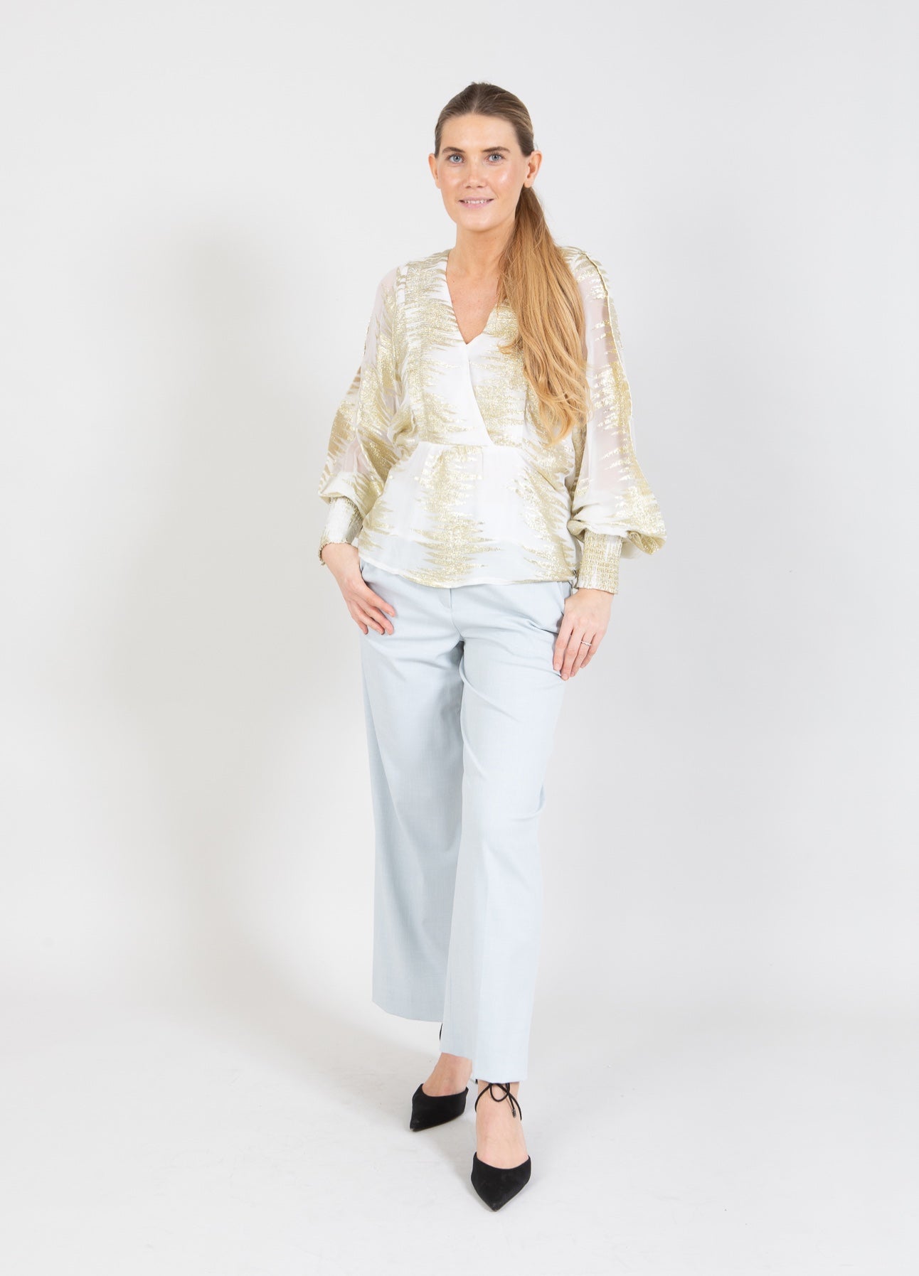 Coster Copenhagen SHIRT MIT LUREX-MUSTER Shirt/Blouse Lurex zig zag - 223