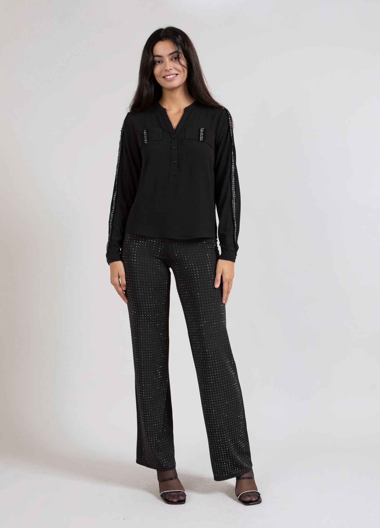 Coster Copenhagen  STRASS-HOSE - MYNTE FIT Pants Black - 100