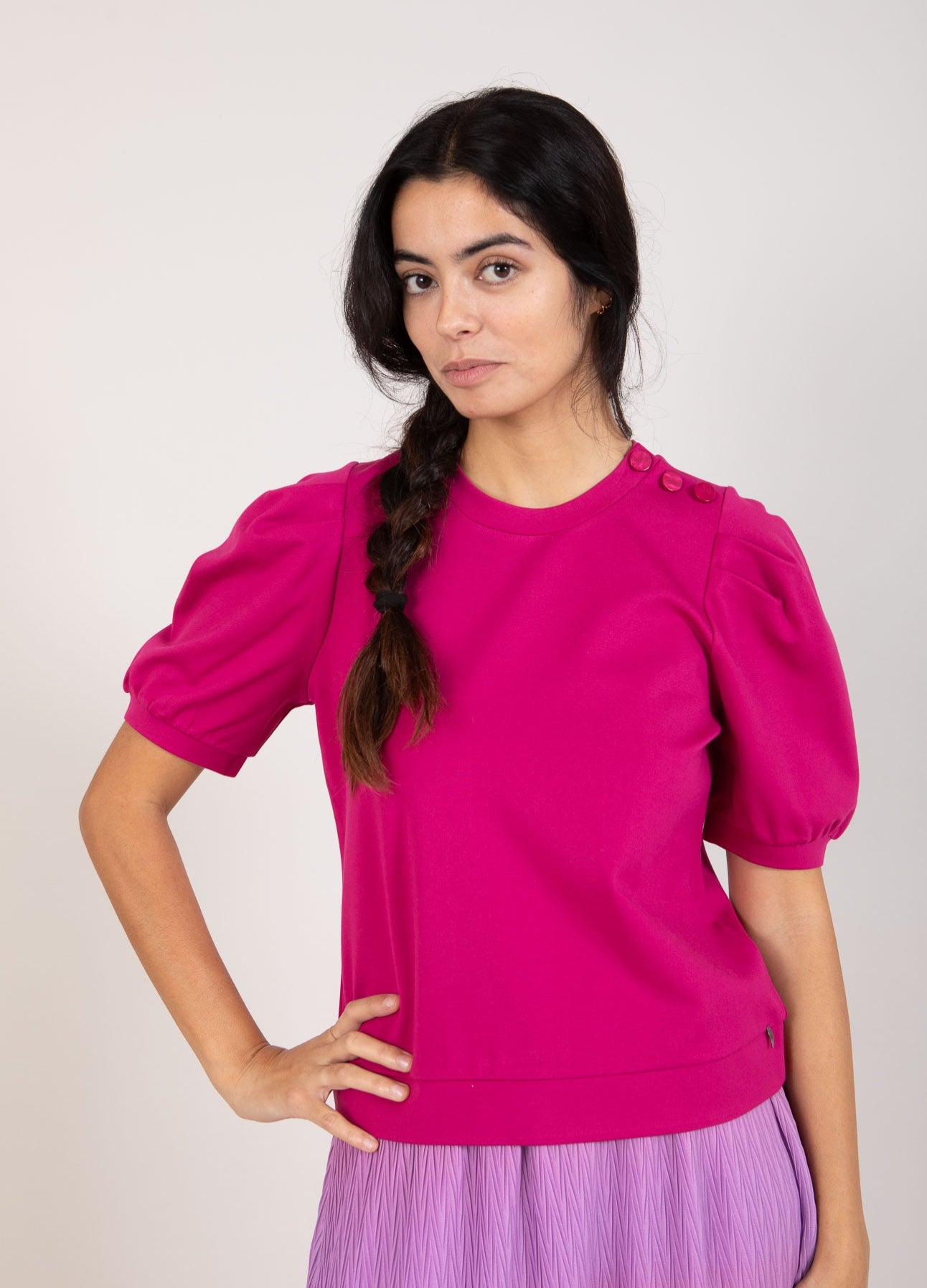 Coster Copenhagen SWEATSHIRT MIT FALTEN Shirt/Blouse Berry - 693