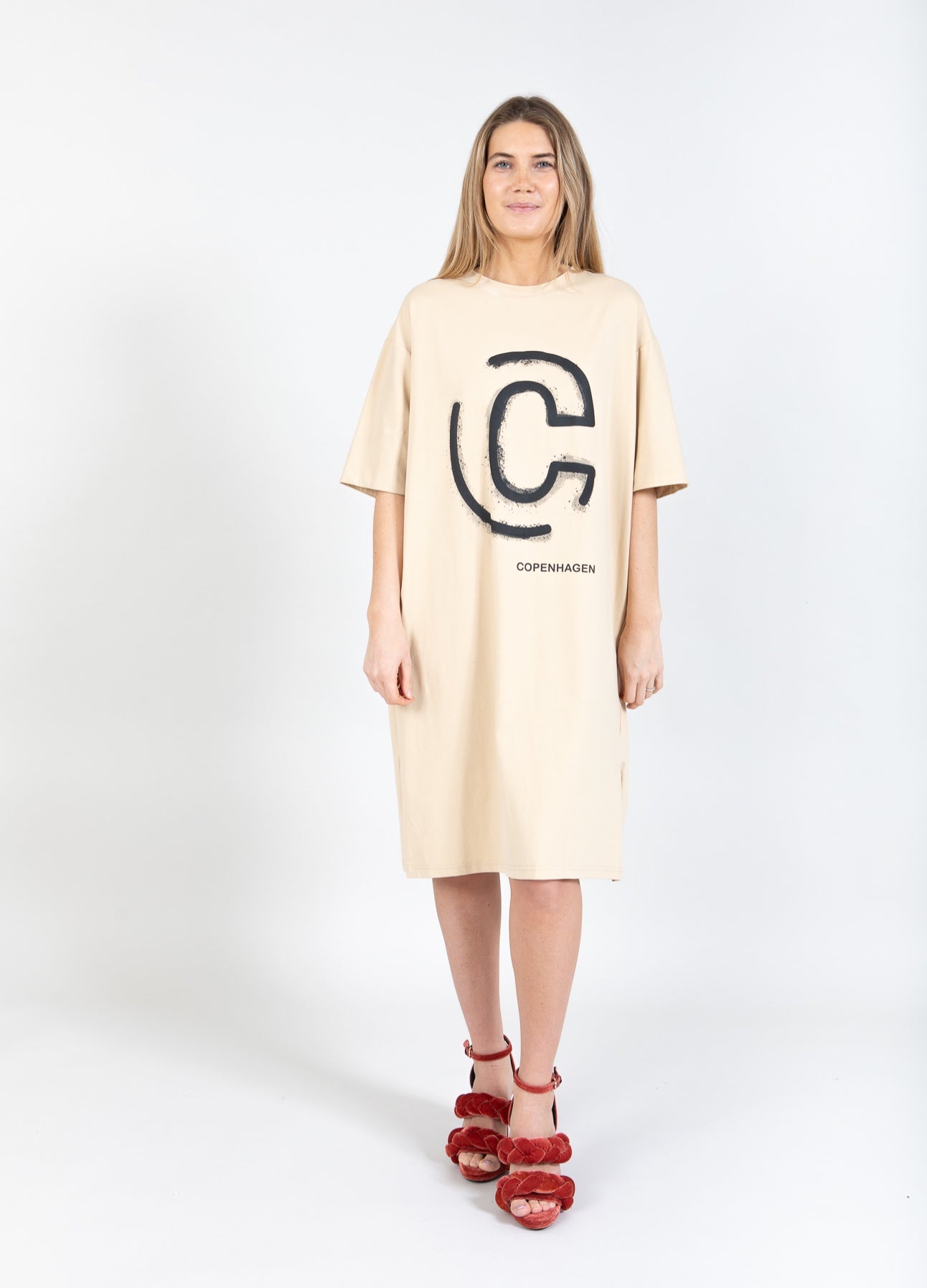 Coster Copenhagen T-SHIRT KLEID MIT DRUCK Dress Vanilla - 348