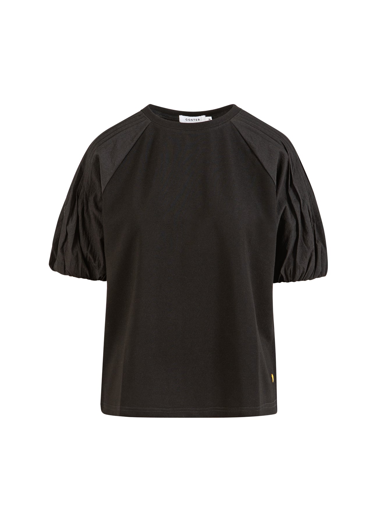 Coster Copenhagen T-SHIRT MIT FALTENDETAILS AN DEN ÄRMELN Shirt/Blouse Black - 100