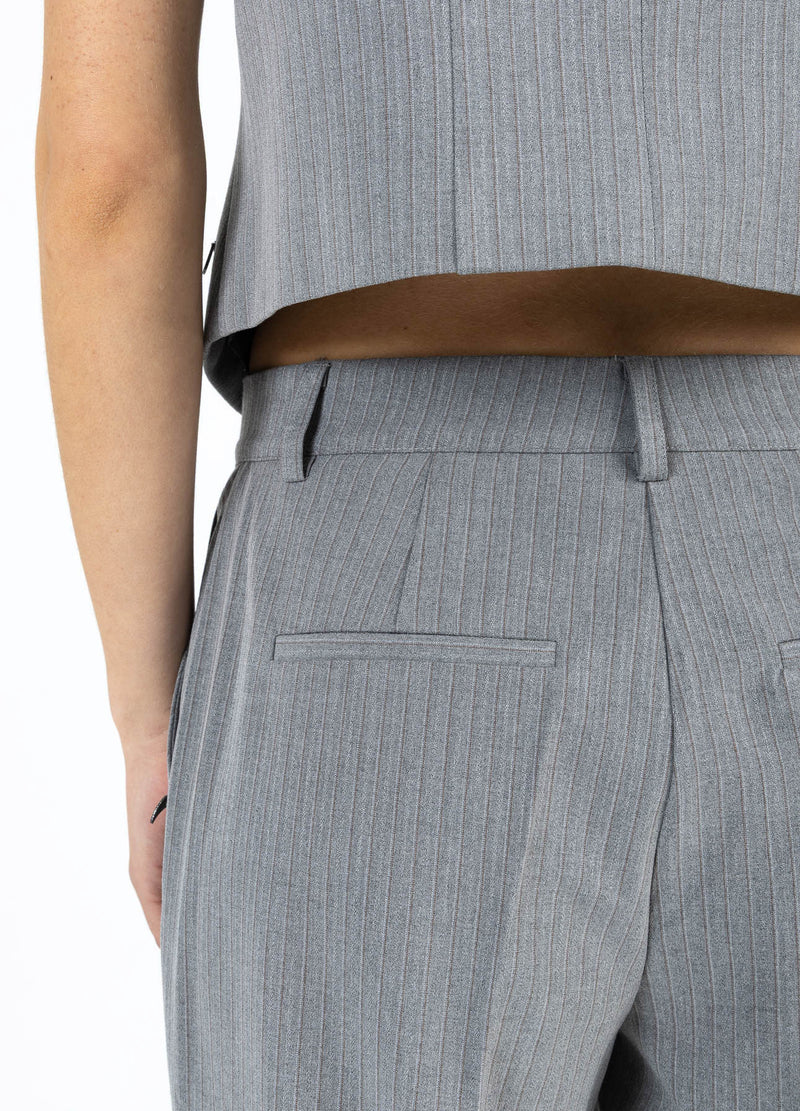 Coster Copenhagen ANZUGHOSE - PETRA PASSFORM Pants Mist grey pin stripe - 175