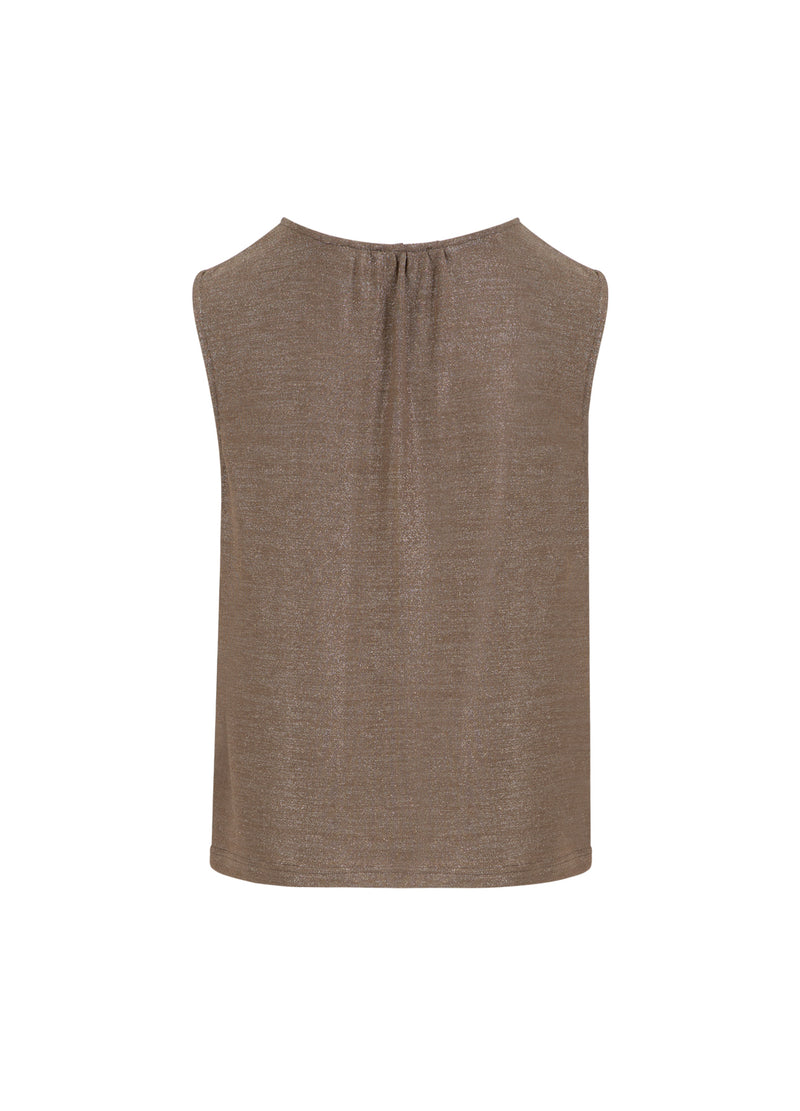 Coster Copenhagen ÄRMELLOSE LUREX TOP Shirt/Blouse Taupe sand - 393