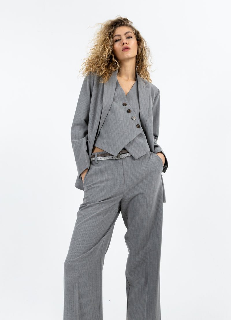 Coster Copenhagen ASYMMETRISCHE WESTE Vest Mist grey pin stripe - 175