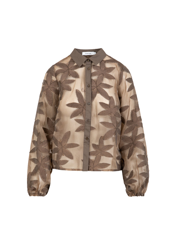 Coster Copenhagen BLUMENSTRUKTURHEMD Shirt/Blouse Taupe sand - 393