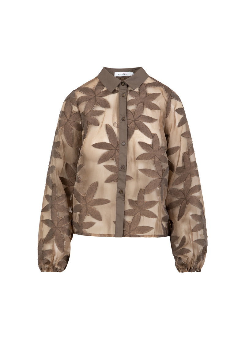 Coster Copenhagen BLUMENSTRUKTURHEMD Shirt/Blouse Taupe sand - 393