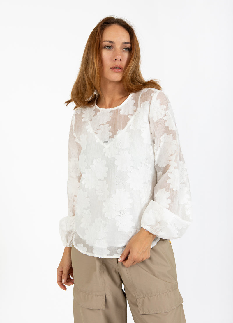 Coster Copenhagen BLUSE MIT BALLONÄRMELN Shirt/Blouse White - 200