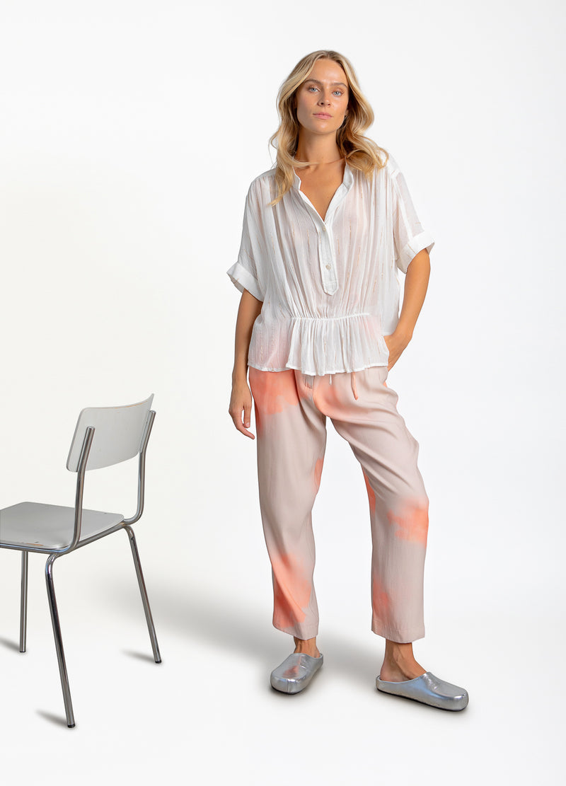 Coster Copenhagen BLUSE MIT DETAILS Shirt/Blouse Creme/gold lurex - 290