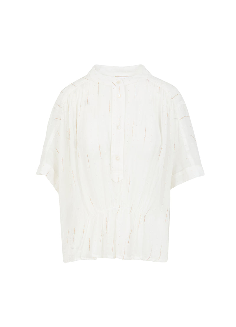 Coster Copenhagen BLUSE MIT DETAILS Shirt/Blouse Creme/gold lurex - 290