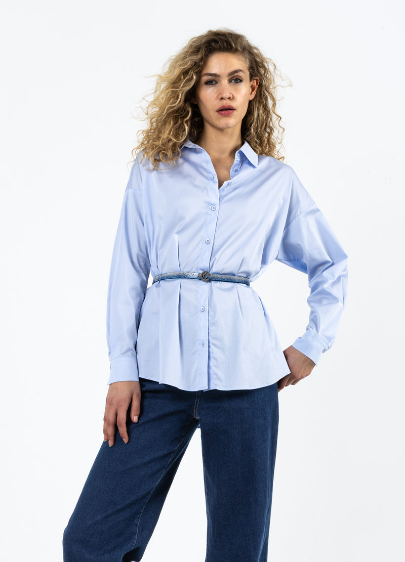 Coster Copenhagen BLUSE MIT FALTEN Shirt/Blouse Pastel blue - 358