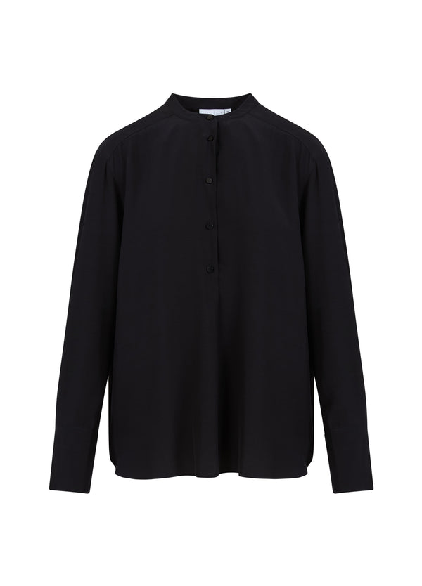 Coster Copenhagen BLUSE MIT GEFALTETER KNOPFLEISTE Shirt/Blouse Black - 100