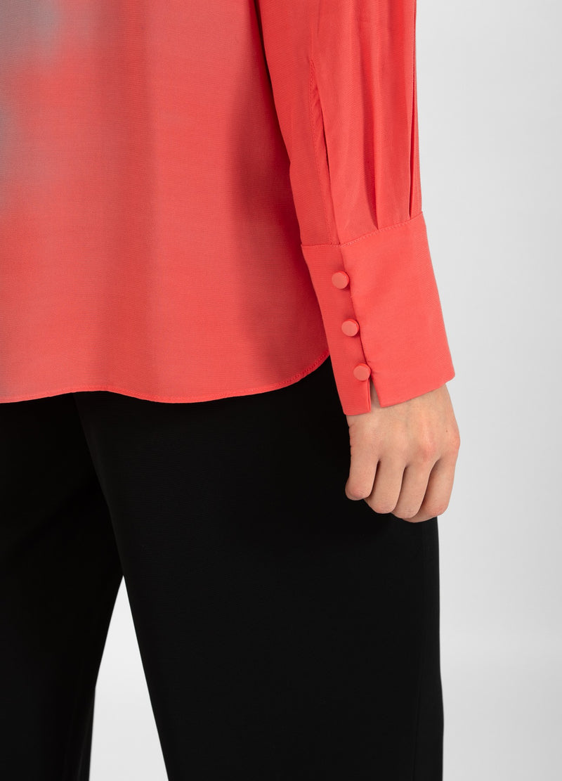 Coster Copenhagen BLUSE MIT GEFALTETER KNOPFLEISTE Shirt/Blouse Hot coral - 685
