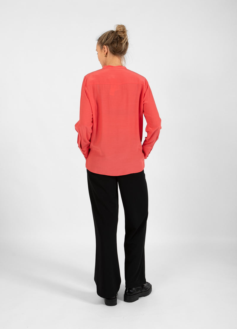Coster Copenhagen BLUSE MIT GEFALTETER KNOPFLEISTE Shirt/Blouse Hot coral - 685