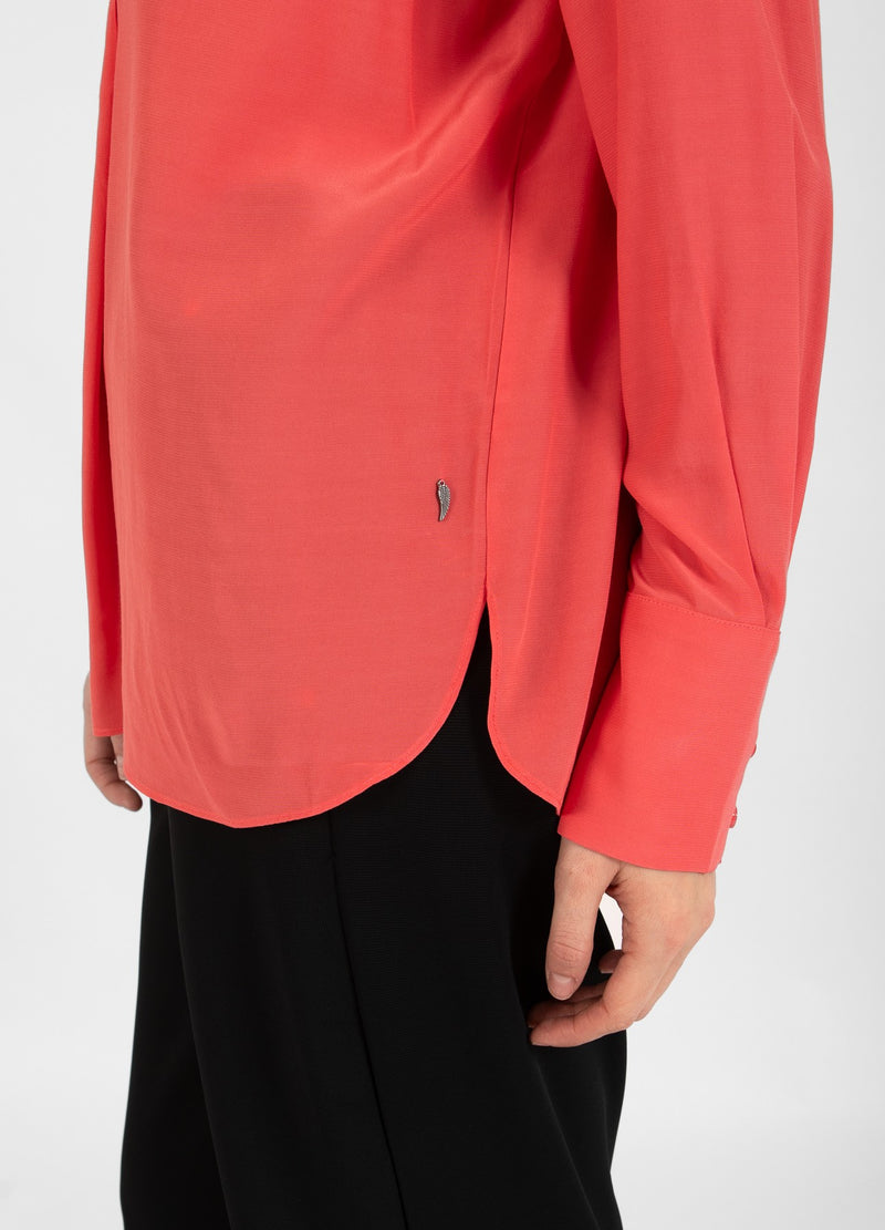 Coster Copenhagen BLUSE MIT GEFALTETER KNOPFLEISTE Shirt/Blouse Hot coral - 685