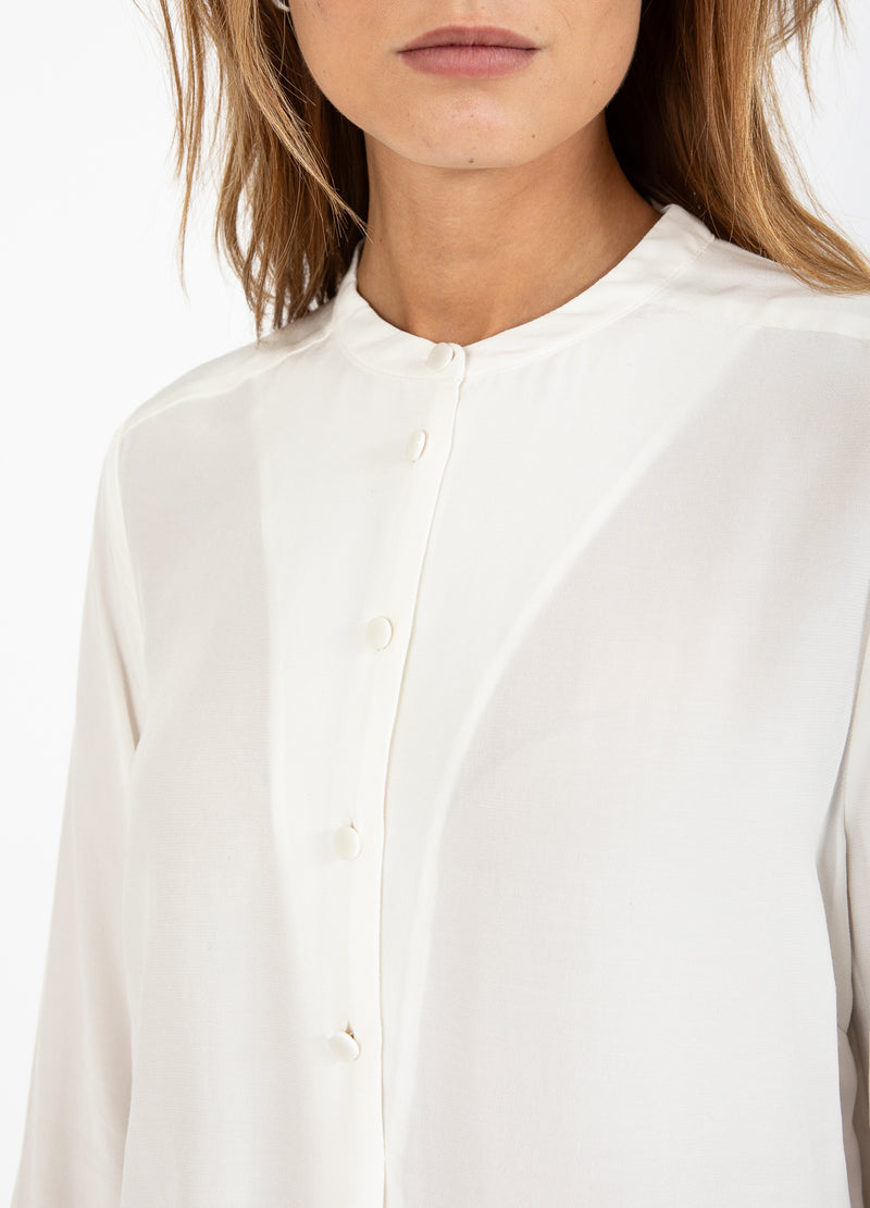 Coster Copenhagen BLUSE MIT GEFALTETER KNOPFLEISTE Shirt/Blouse Off white - 201