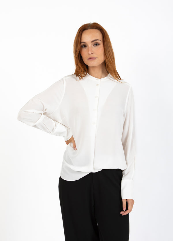 Coster Copenhagen BLUSE MIT GEFALTETER KNOPFLEISTE Shirt/Blouse Off white - 201