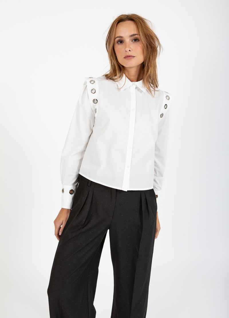 Coster Copenhagen BLUSE MIT METALLÖFFNUNGEN Shirt/Blouse White - 200