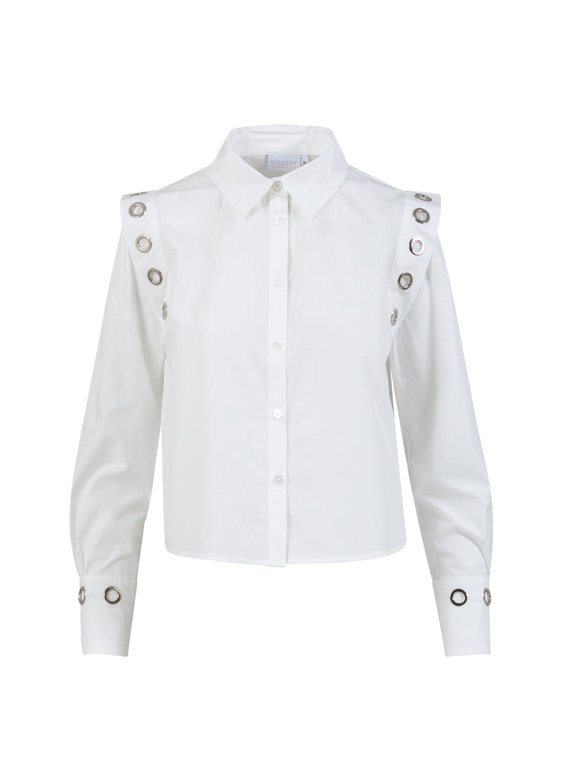 Coster Copenhagen BLUSE MIT METALLÖFFNUNGEN Shirt/Blouse White - 200