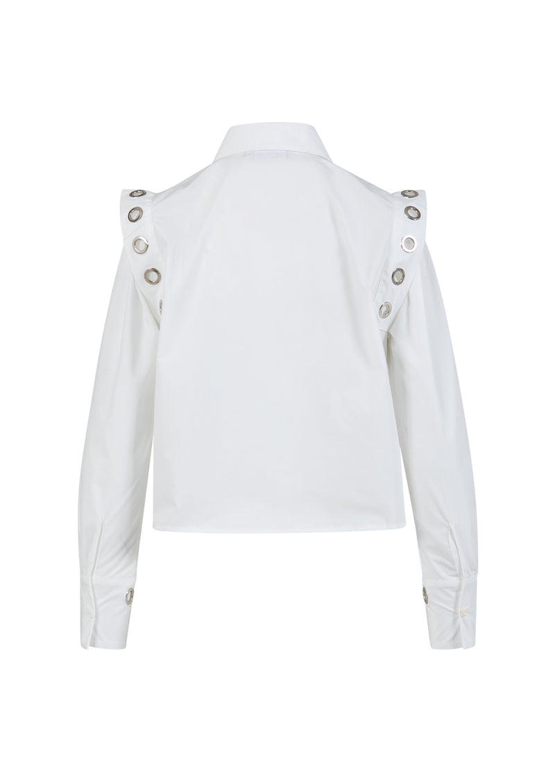 Coster Copenhagen BLUSE MIT METALLÖFFNUNGEN Shirt/Blouse White - 200