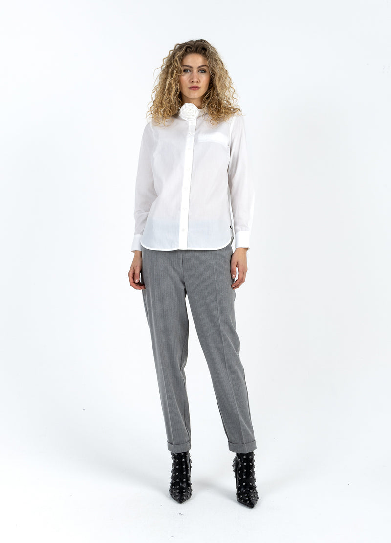 Coster Copenhagen BLUSE MIT ROSENHALSKETTE Shirt/Blouse White - 200
