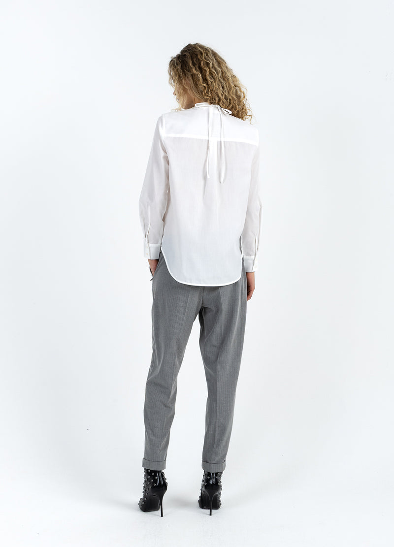 Coster Copenhagen BLUSE MIT ROSENHALSKETTE Shirt/Blouse White - 200