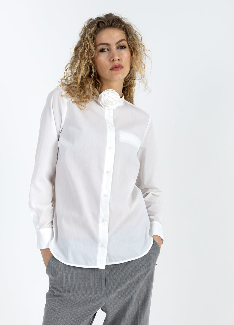 Coster Copenhagen BLUSE MIT ROSENHALSKETTE Shirt/Blouse White - 200