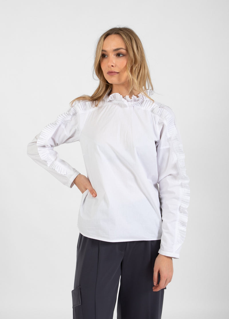 Coster Copenhagen BLUSE MIT RÜSCHEN Shirt/Blouse White - 200