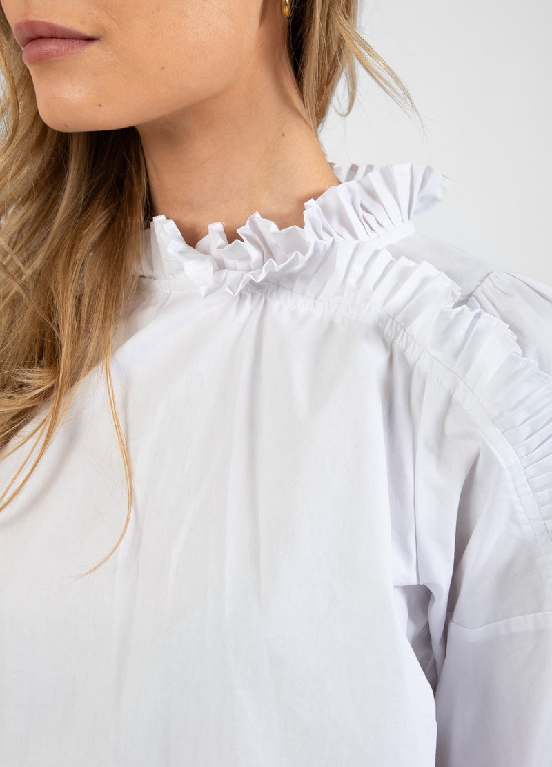 Coster Copenhagen BLUSE MIT RÜSCHEN Shirt/Blouse White - 200