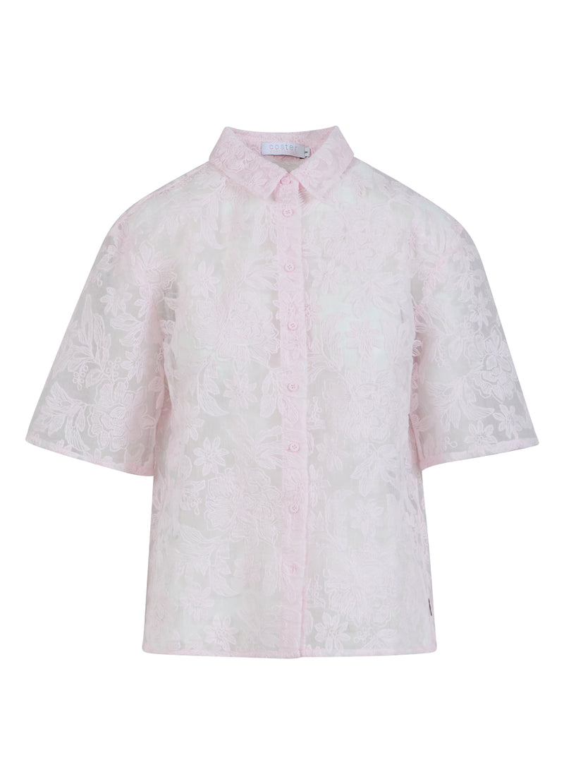 Coster Copenhagen BLUSE MIT SPITZE Shirt/Blouse Powder rose - 686