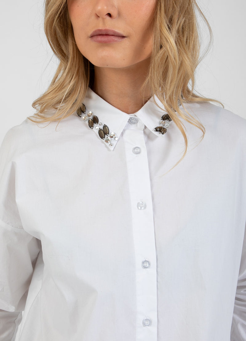 Coster Copenhagen BLUSE MIT STEINEN Shirt/Blouse White - 200