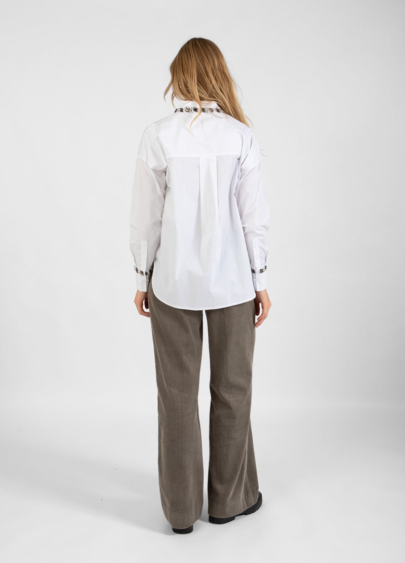 Coster Copenhagen BLUSE MIT STEINEN Shirt/Blouse White - 200