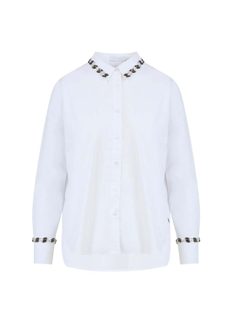 Coster Copenhagen BLUSE MIT STEINEN Shirt/Blouse White - 200