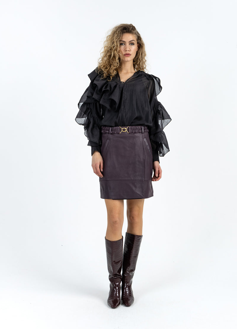 Coster Copenhagen BLUSE MIT VOLANTS Shirt/Blouse Black - 100