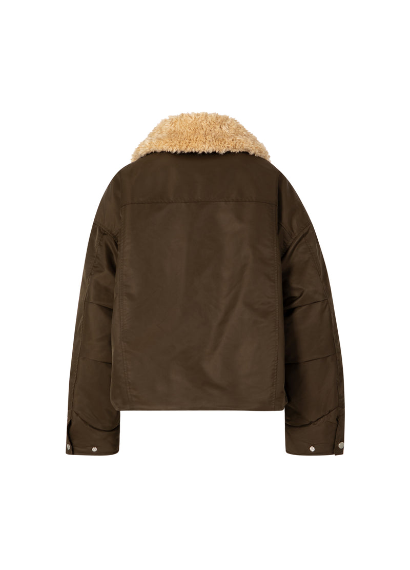 Coster Copenhagen BOMBERJACKE MIT PELZKRAGEN Outerwear Brown - 358