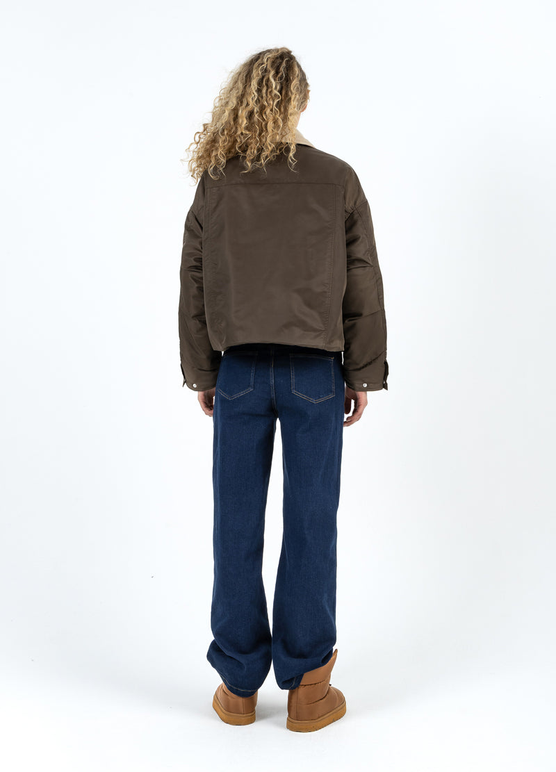 Coster Copenhagen BOMBERJACKE MIT PELZKRAGEN Outerwear Brown - 358