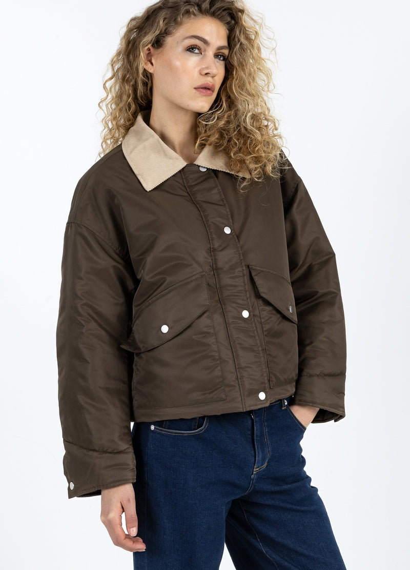Coster Copenhagen BOMBERJACKE MIT PELZKRAGEN Outerwear Brown - 358