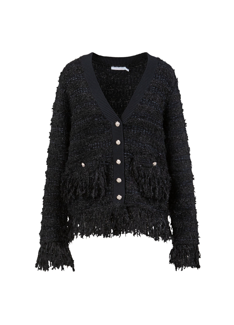 Coster Copenhagen BOUCLE STRICKJACKE Knitwear Black - 100