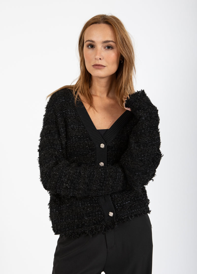 Coster Copenhagen BOUCLE STRICKJACKE Knitwear Black - 100