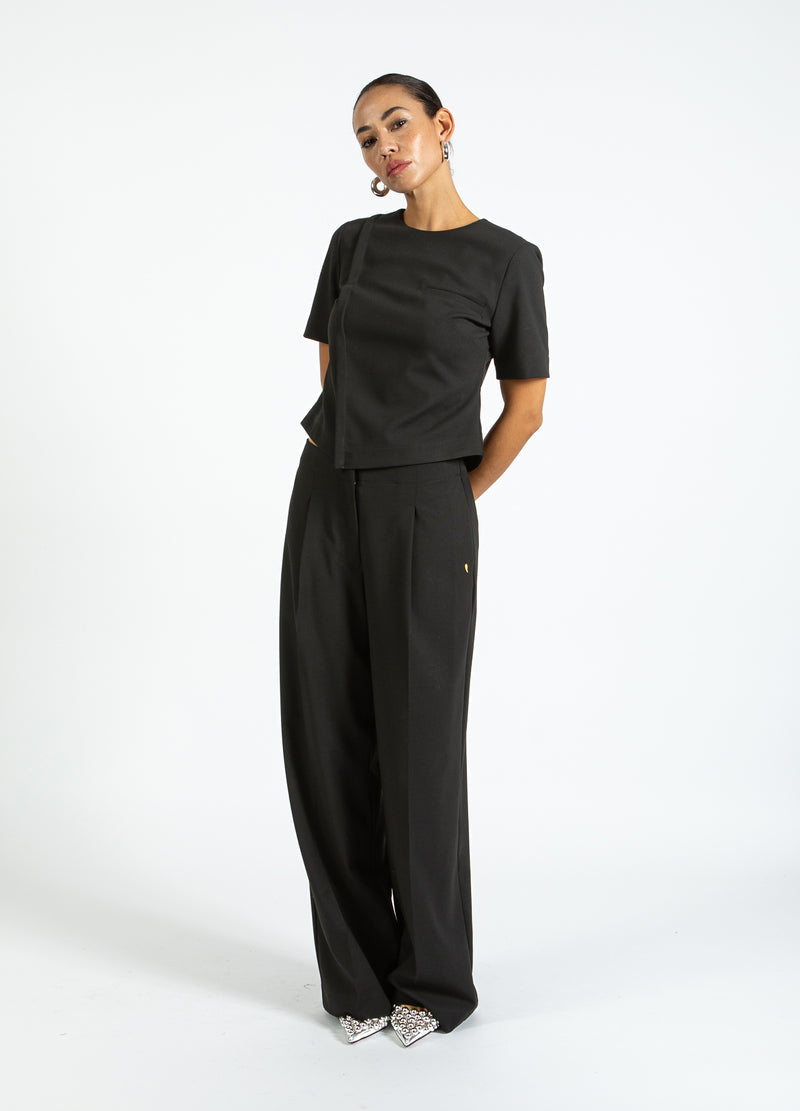 Coster Copenhagen BREITE ANZUGHOSEN - SCHLANKE PASSFORM Pants Black - 100