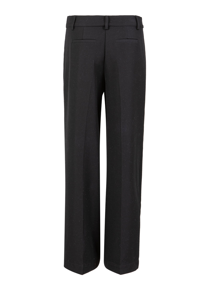 Coster Copenhagen BREITE GLÄNZENDE HOSE - PETRA FIT Pants Black - 100