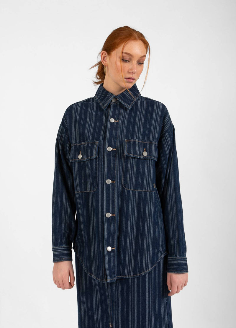 CC Heart CC HEART ALAIA DENIM JACKE Outerwear Dark blue stripe denim - 512